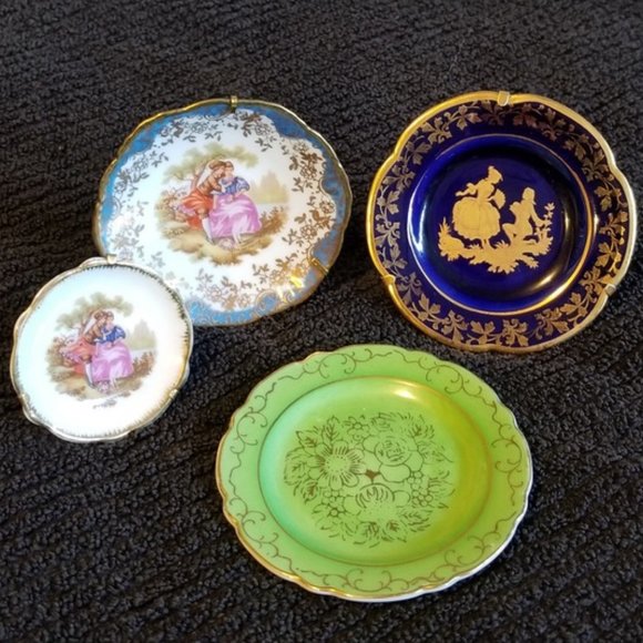 Other - Miniature Collector Plates 3 France & 1 Japan Vtg